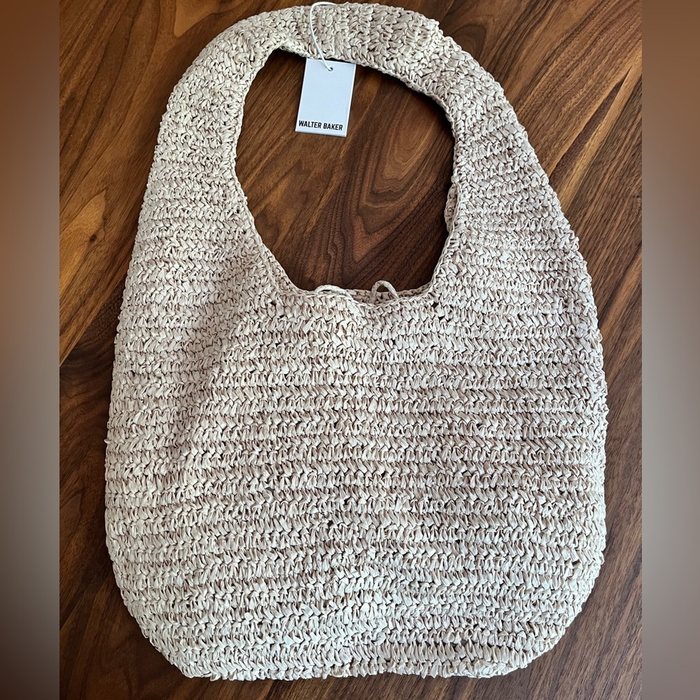 Saks Walter Baker Issey Raffia Hobo in color natural‎ w/dust bag, NWT - Picture 4 of 7